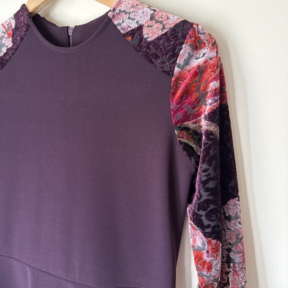 Class Collection Velvet Burnout Cocktail Dress Womens Size‎ XS Deep Purple Heavy